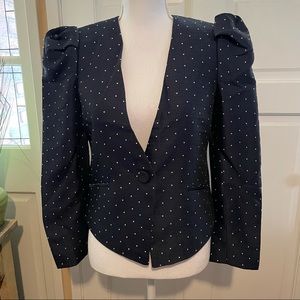 Rachel Zoe Blue Puff Sleeve Blazer